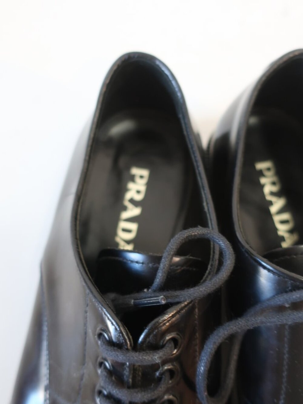 Mens Prada Black Leather Oxford Lace Up Shoes 11 - Picture 9 of 12